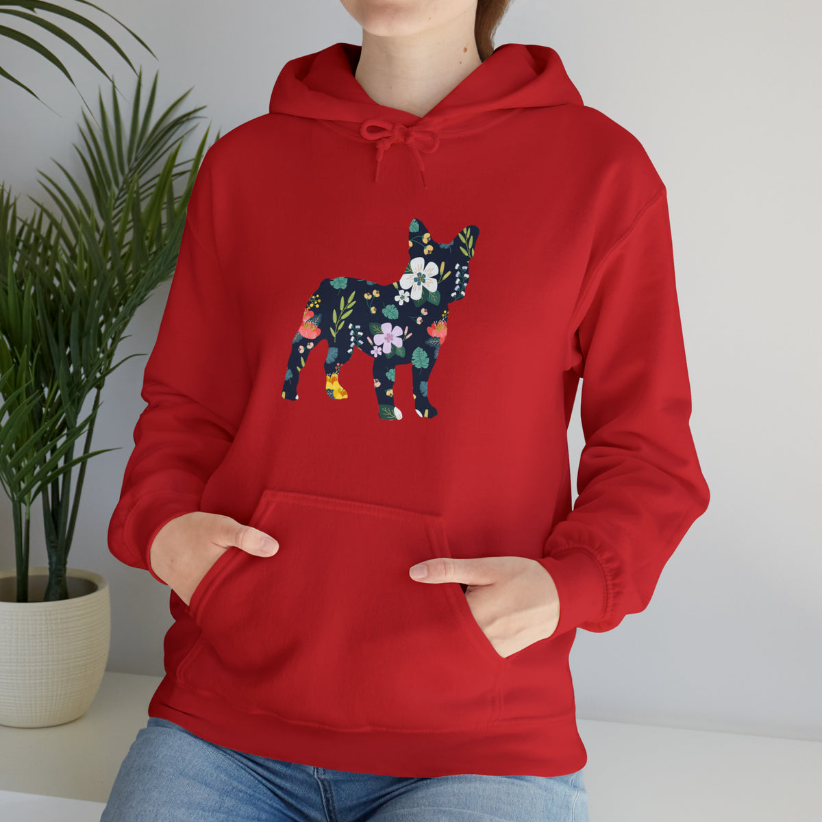 Sweat à capuche unisexe Frenchie Flowers