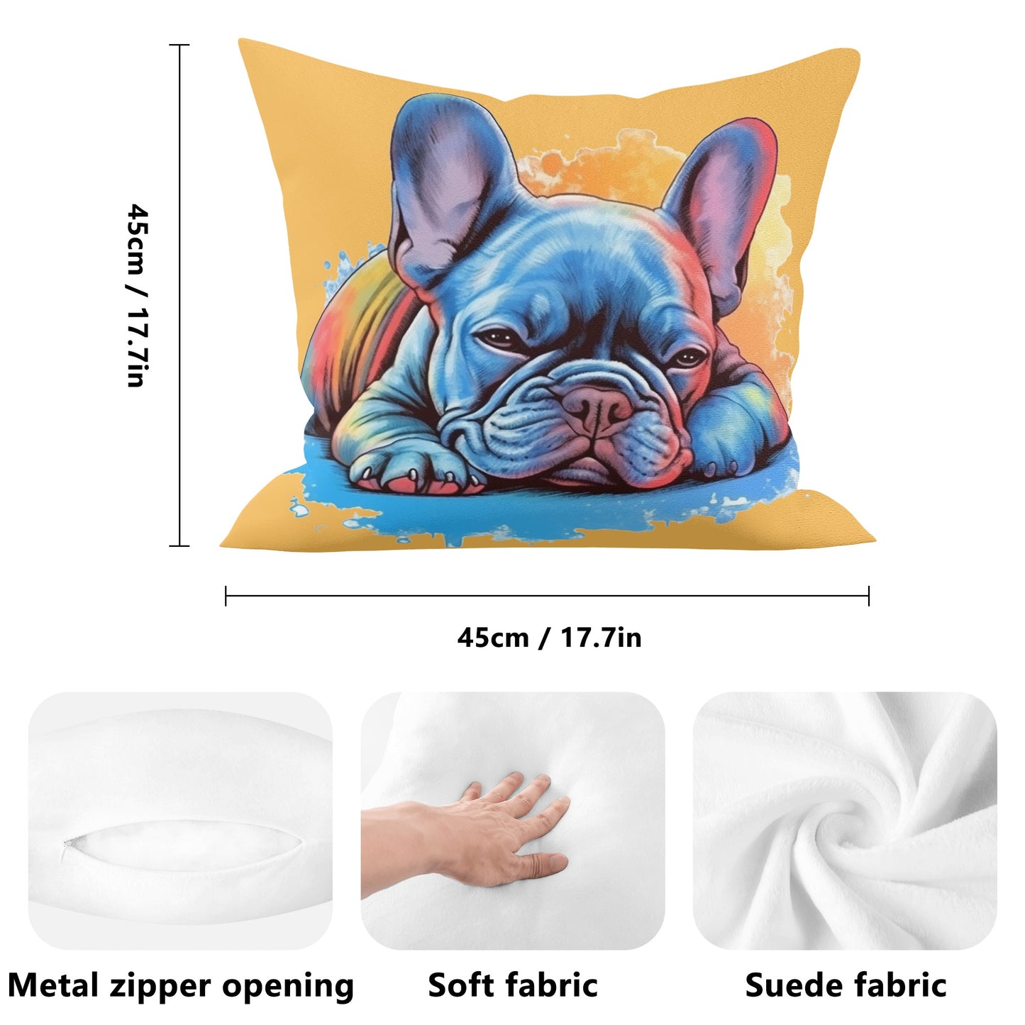Lazy Frenchie  - Pillow Cover
