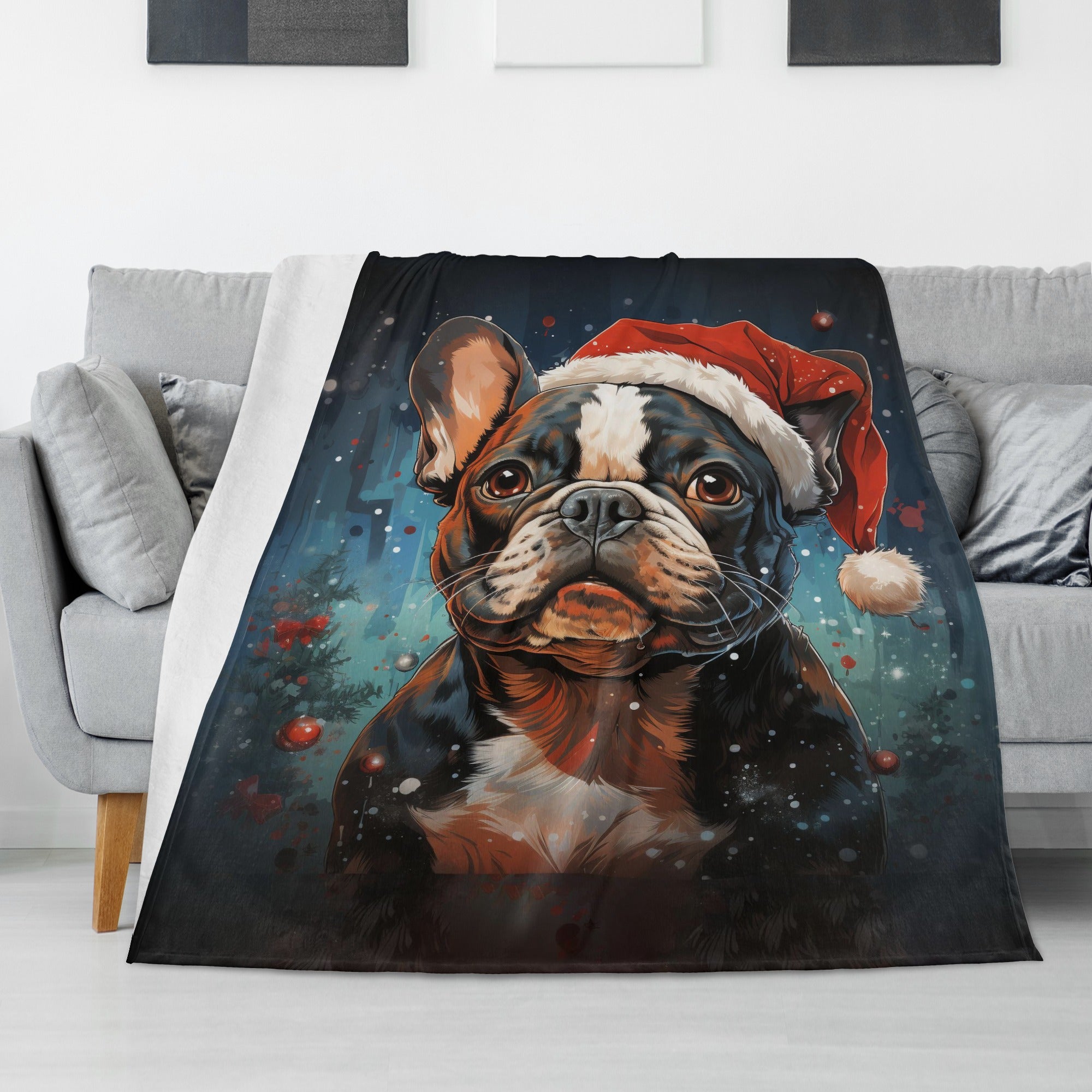 Santa Frenchie Blanket