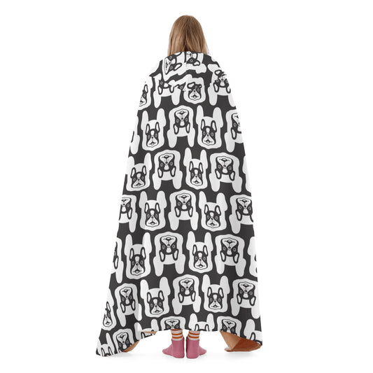 Black Frenchie - Hooded Blanket