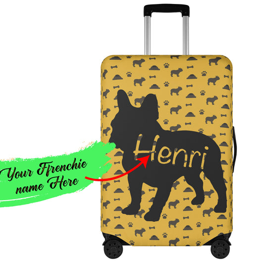 Custom Luggage Cover with Frenchie Name