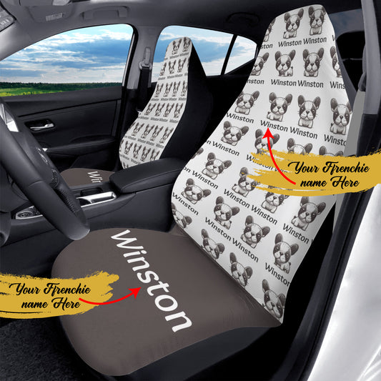 Custom Car Seat Cover with Frenchie's Name - Car Seat Cover (2 pcs)