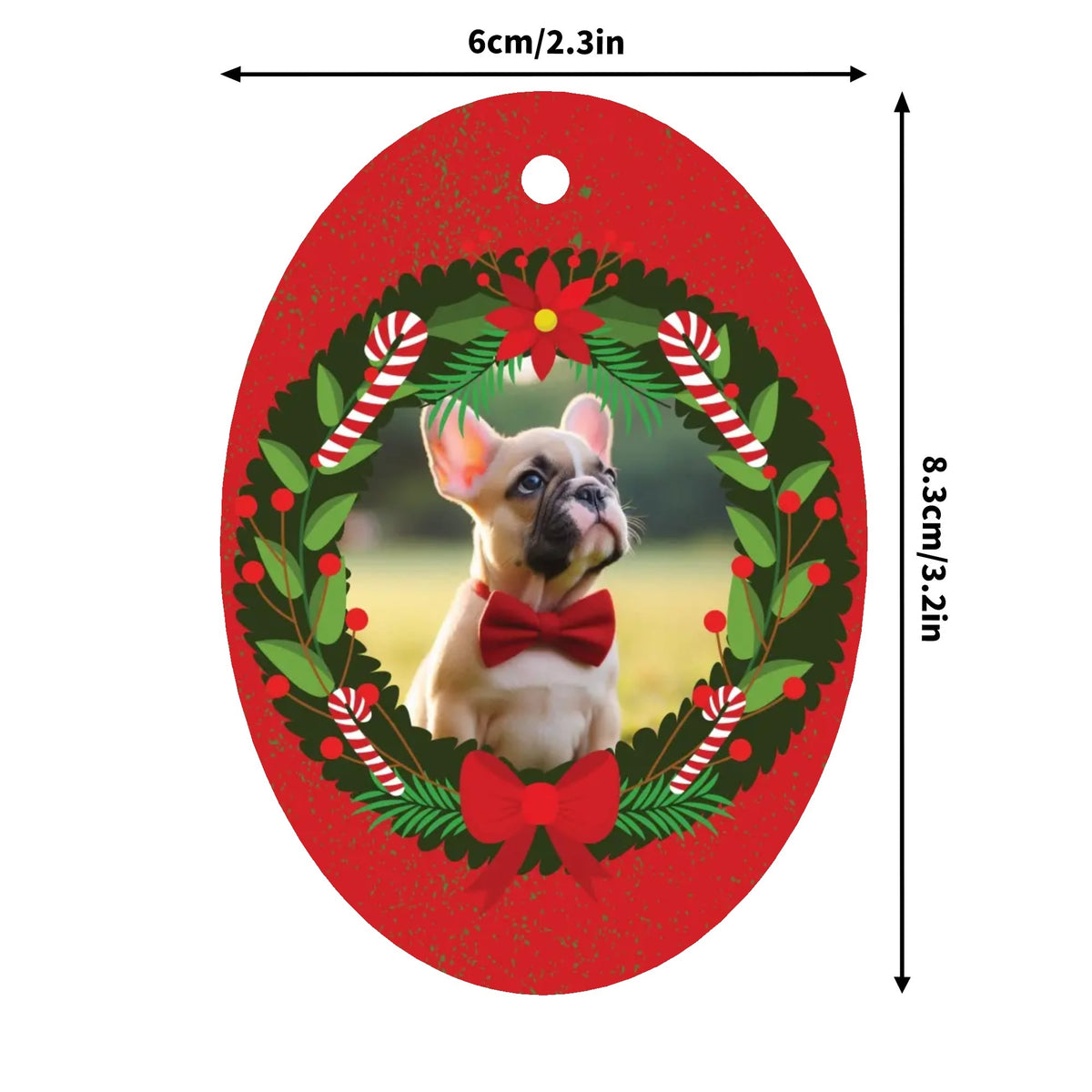 Adornos personalizados para amantes de los Frenchies con la imagen de tu Frenchie