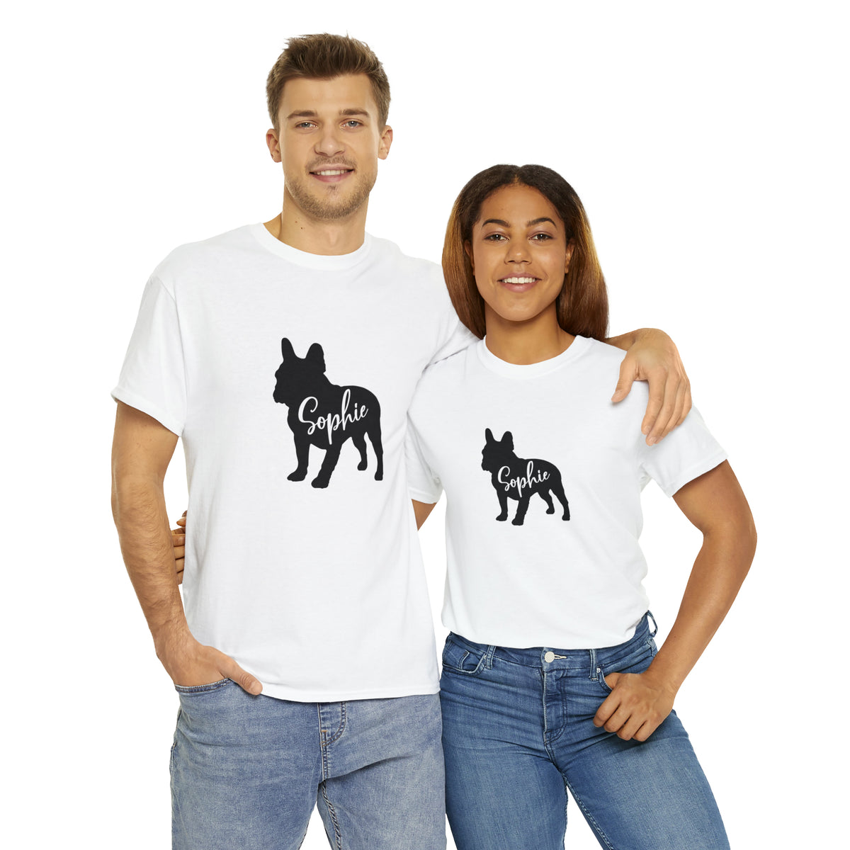 T-shirt personnalisé avec le nom de votre bouledogue français - T-shirt unisexe