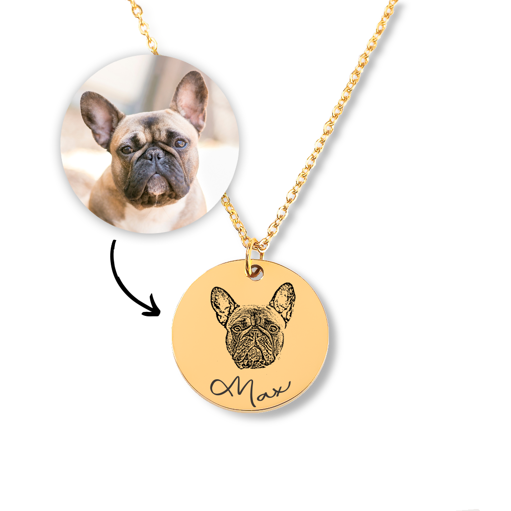 Personalized Frenchie Photo Pendant necklace - Main Image