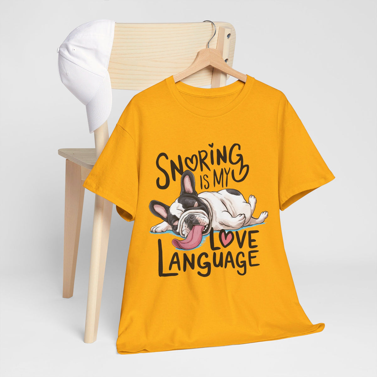 Le ronflement est mon langage d'amour - T-shirt unisexe Bouledogue français