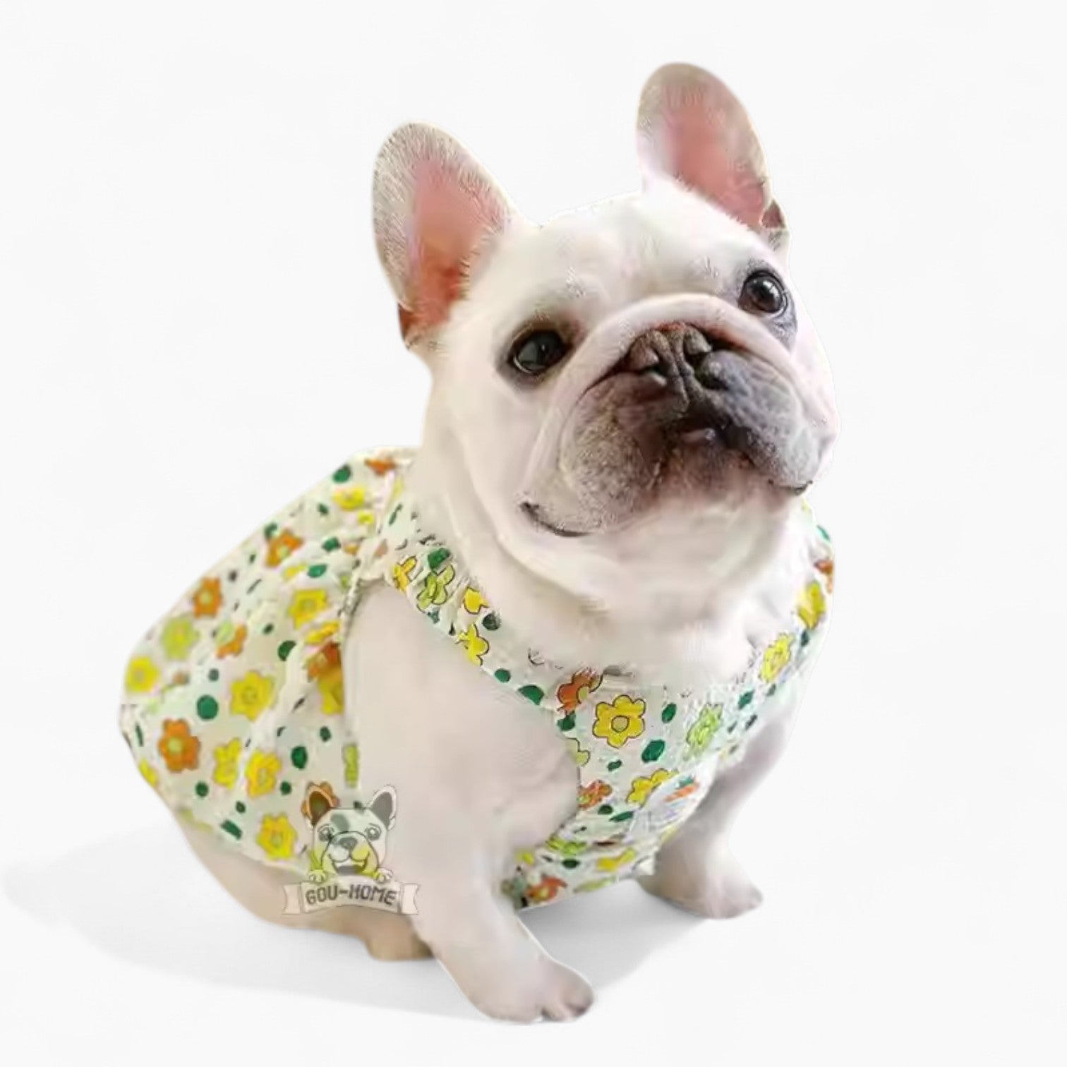 BloomPup Frenchie Summer Dress – Lightweight Floral Pumpkin Skirt BloomPup Frenchie Summer Dress – Lightweight Floral Pumpkin Skirt