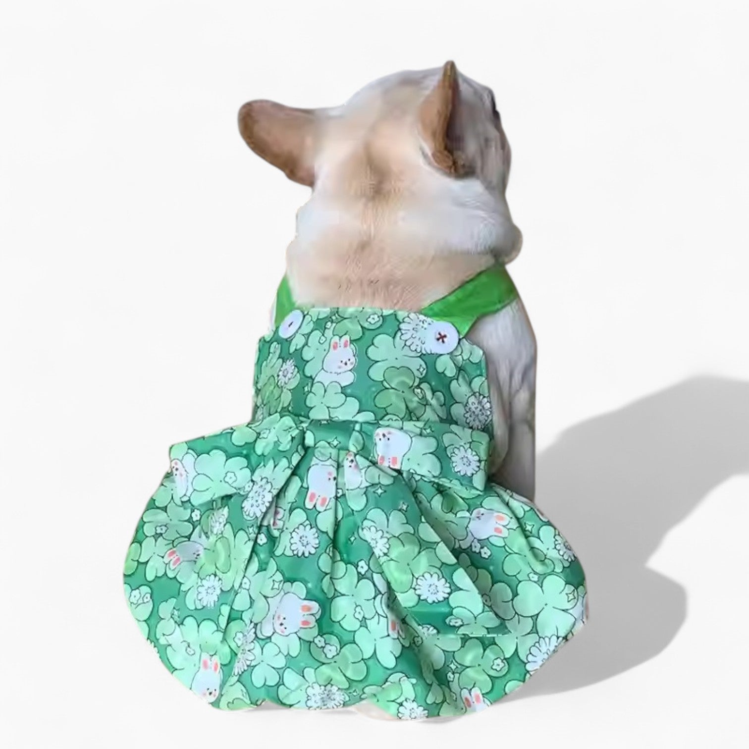 Bunessa Frenchie Princess Dress  Cute Bunny Print Summer Outfit for Dogs