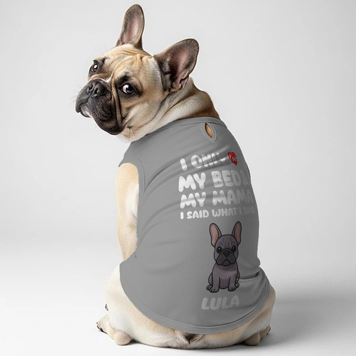 I Only Love - Personalized Frenchie Shirt | Custom Dog T-Shirt for French Bulldogs