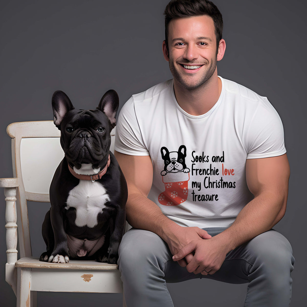 Frenchie ans socks - Unisex T-Shirt