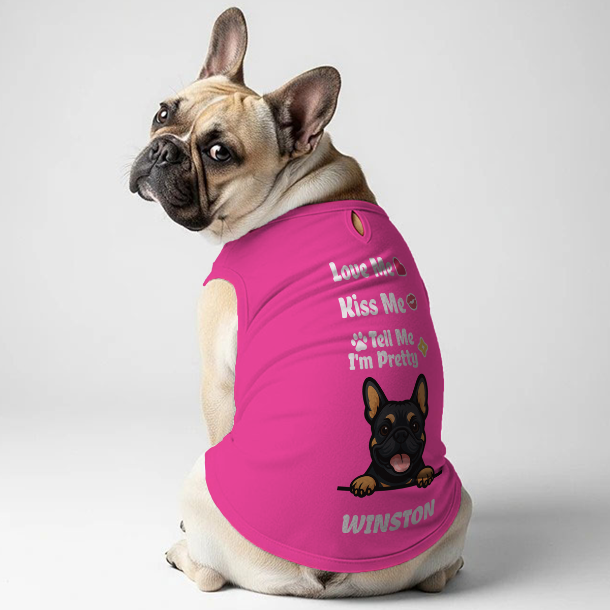 Love Me - Personalized Frenchie Shirt | Custom Dog T-Shirt for French Bulldogs