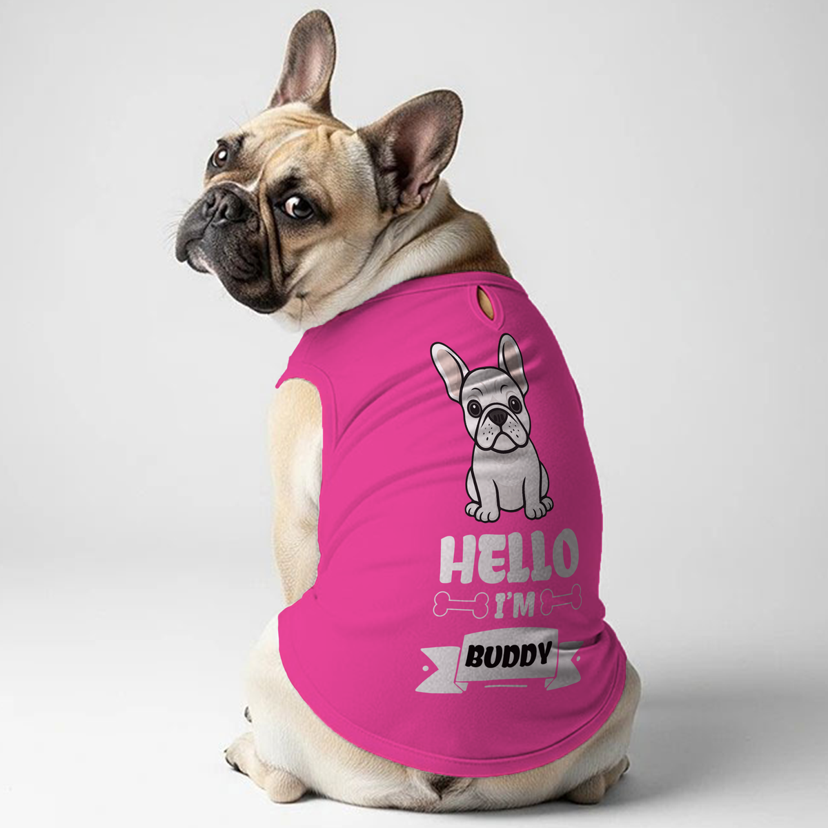 Hola - Camiseta personalizada de bulldog francés | Camiseta personalizada para bulldog francés