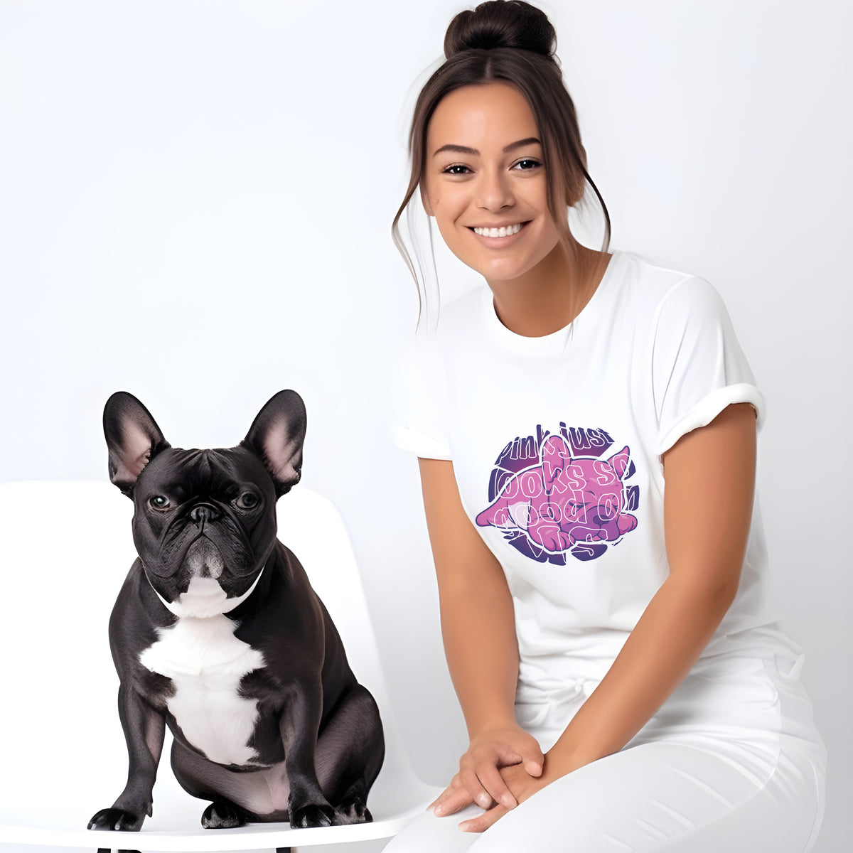 El mundo de un francés rosa - Camiseta unisex