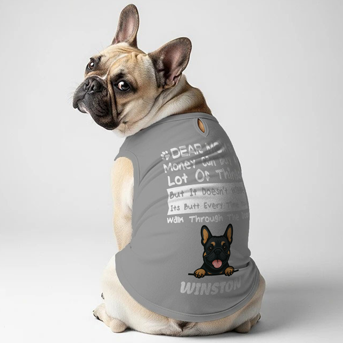 El dinero puede comprar - Camiseta personalizada para bulldog francés | Camiseta personalizada para bulldog francés