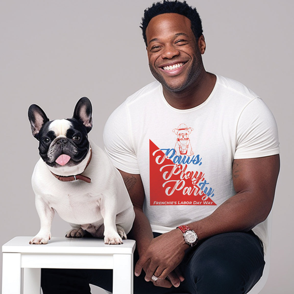 Premium Quality Labor Day Tee featuring a French Bulldog - Unisex T-Shirt