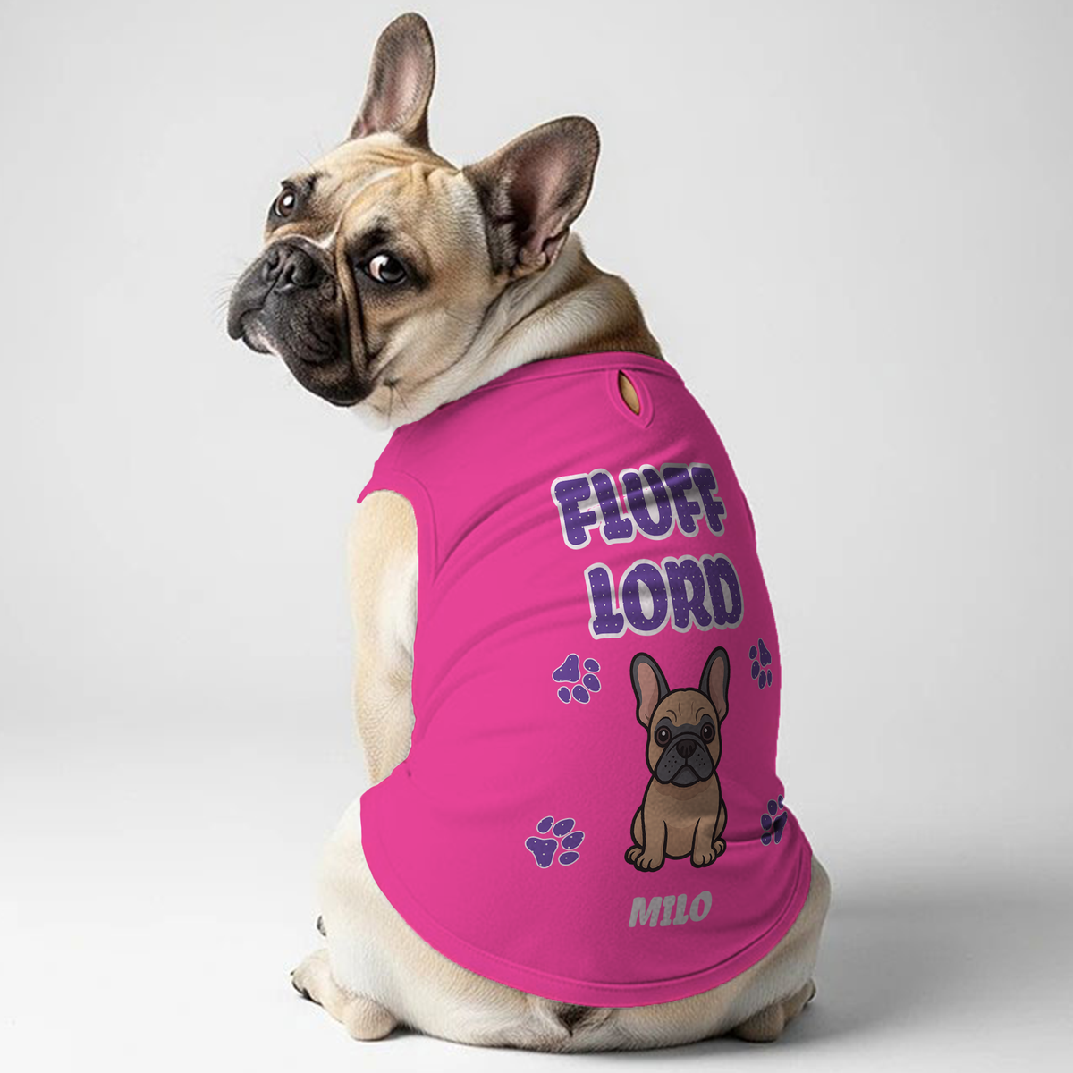 Fluff Lady - Personalized Frenchie Shirt | Custom Dog T-Shirt for French Bulldogs