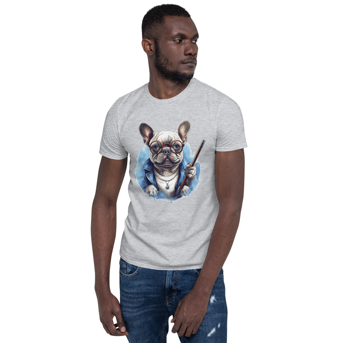 Frenchie-Wizard-T-Shirt - Unleash-the-Canine-Magic-Frenchie.shopCourageous Frenchie-Themed Unisex T-Shirt