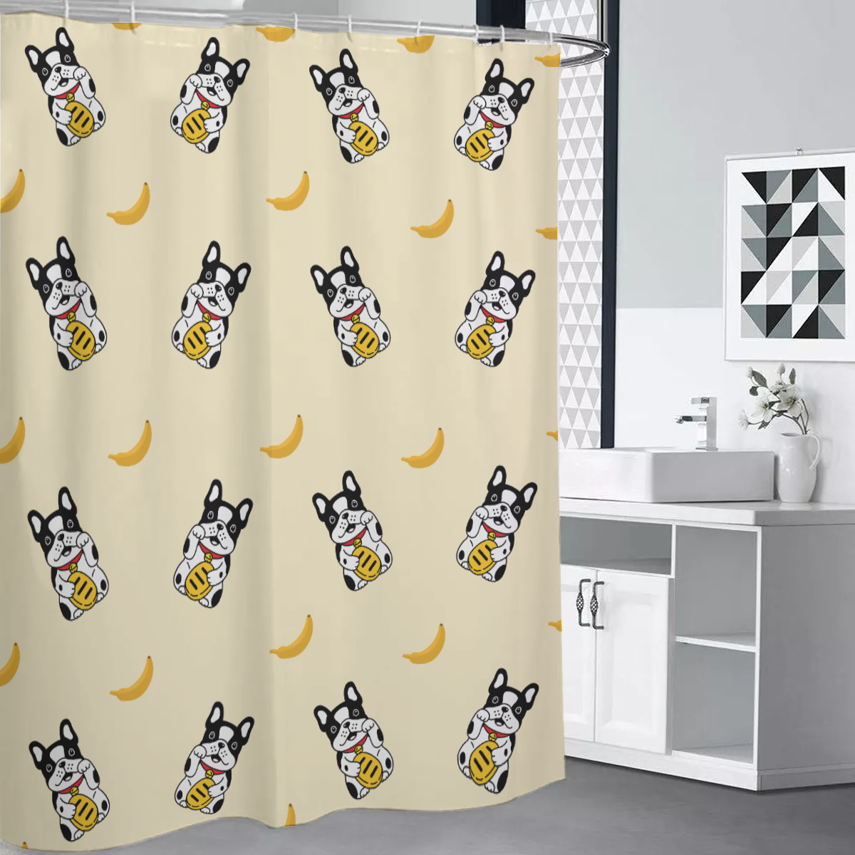 OAKEY - Shower Curtains - Frenchie Bulldog Shop