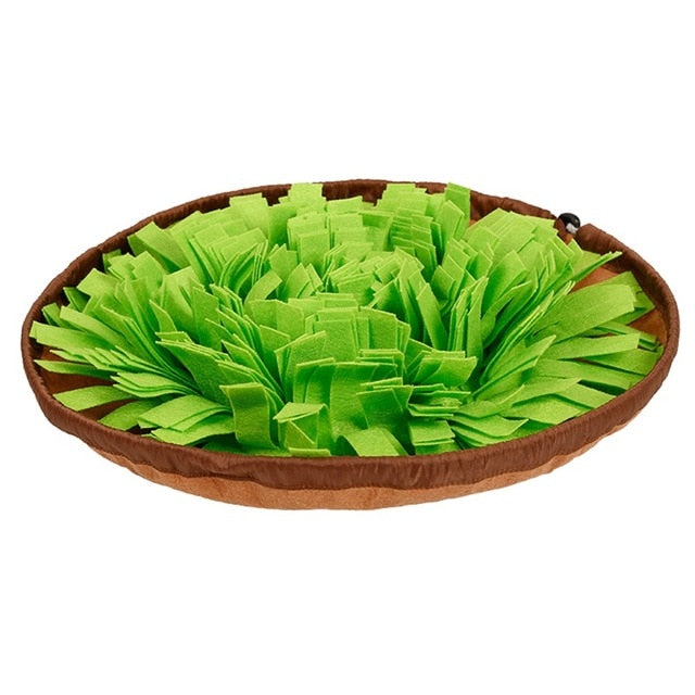 Foldable snuffle mat puzzle bowl