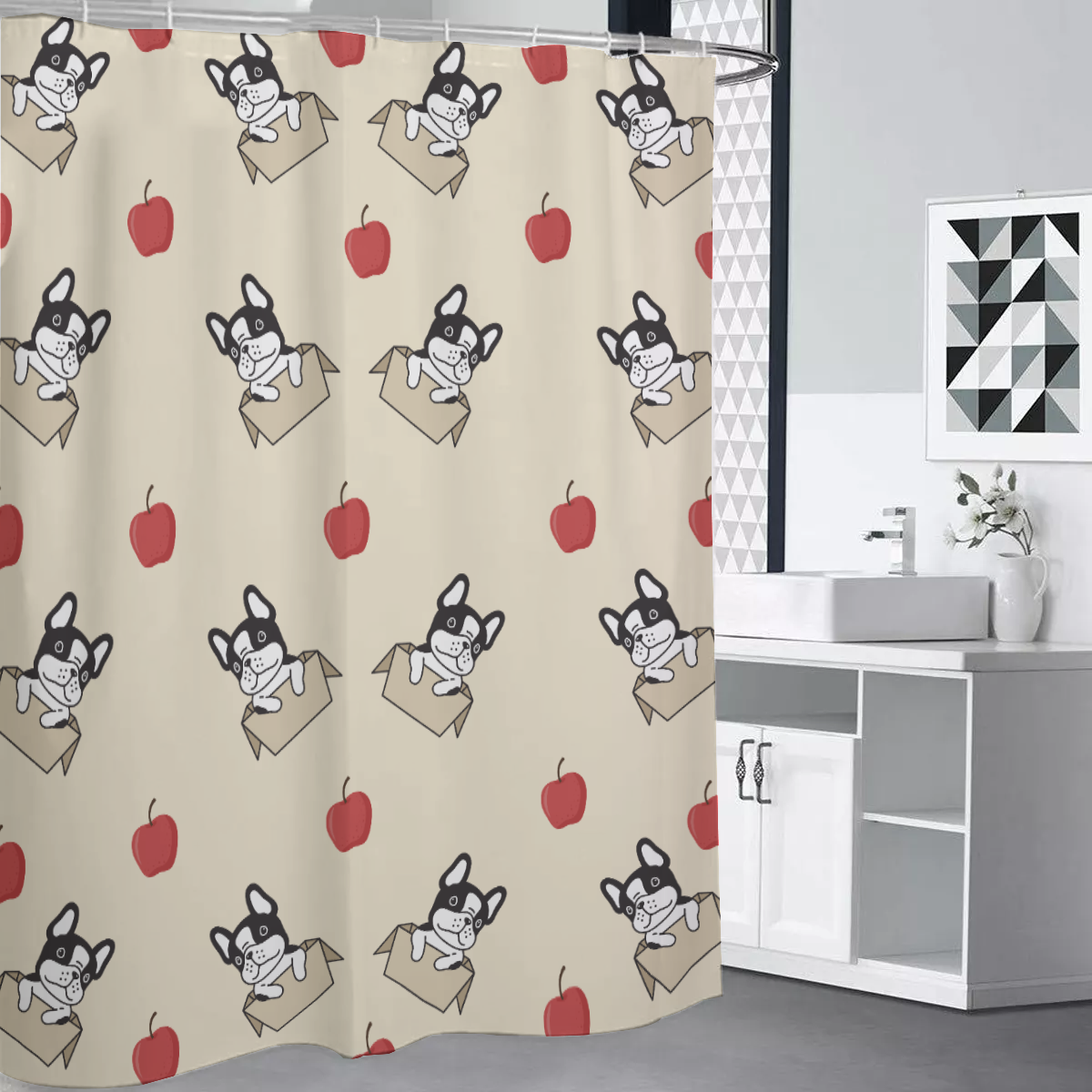 OSCAR - Shower Curtains - Frenchie Bulldog Shop