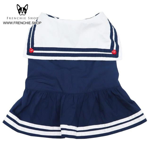 Blue Queen Skirt Frenchie Summer Dress (W314) - Frenchie Bulldog Shop