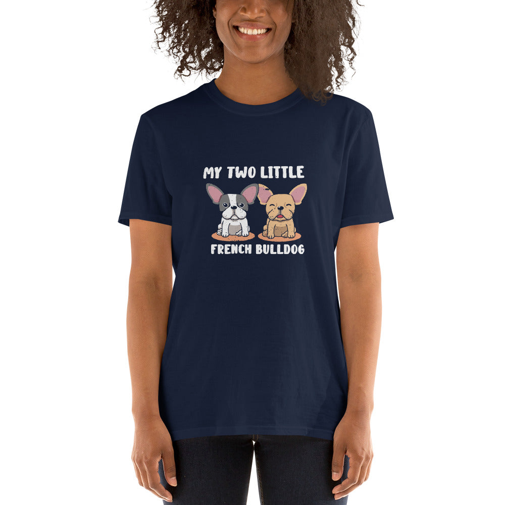 2 Frenchies - Short-Sleeve Unisex T-Shirt - Frenchie Bulldog Shop