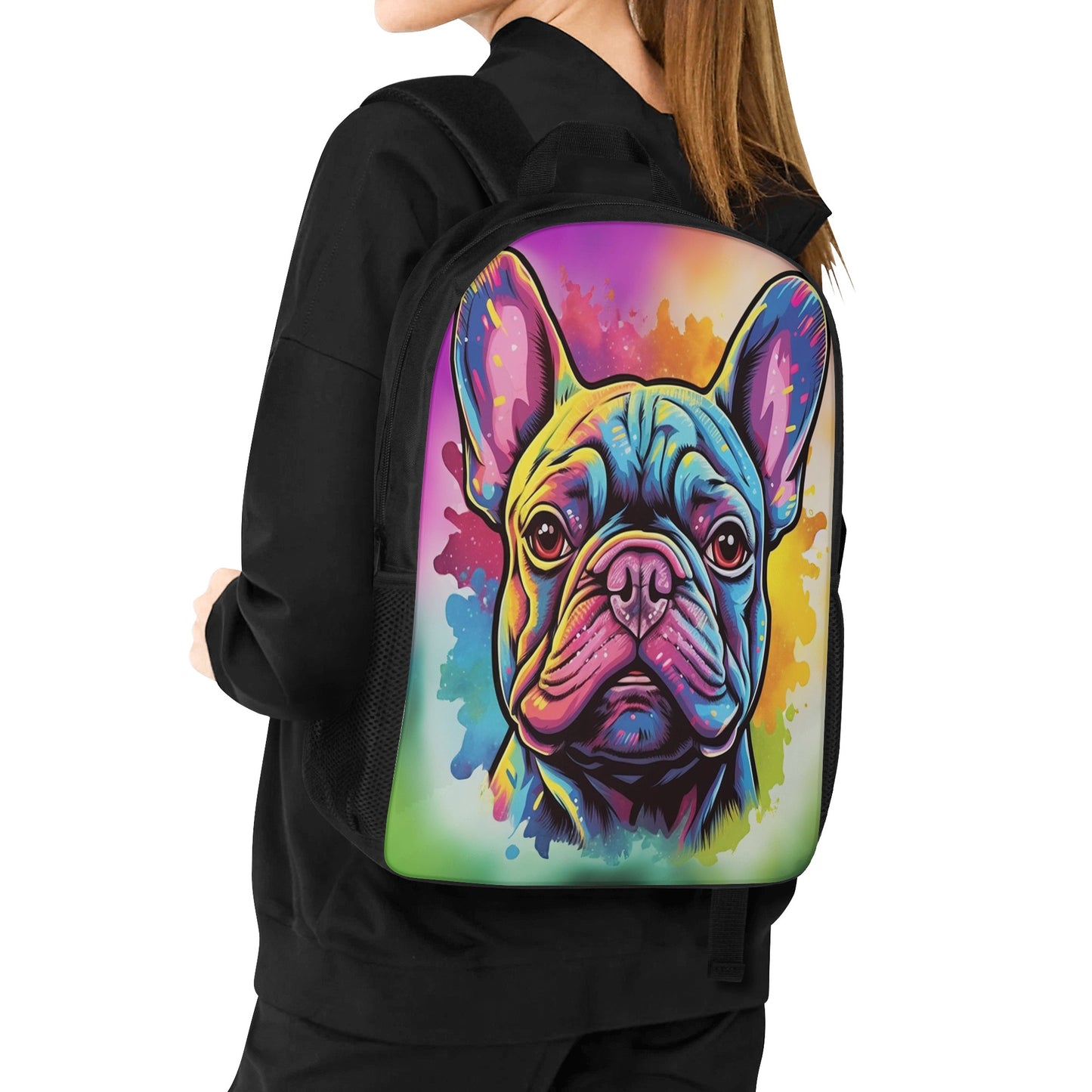 The Frenchie Face - 17 Inch Laptop Backpack