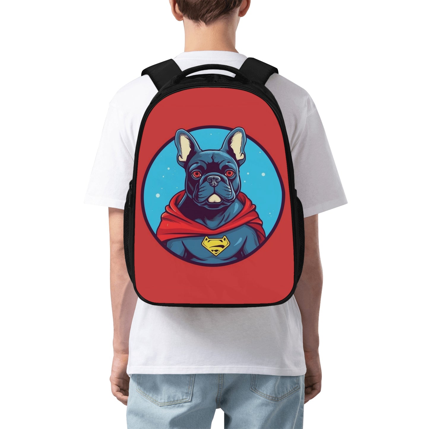 Super Frenchie - 16 Inch Dual Compartmen Backpack