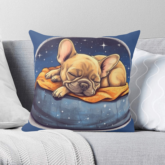 Serene Sleeping Frenchie  - Pillow Cover