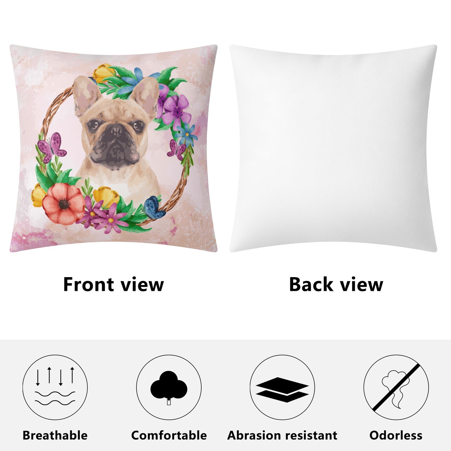Custom Pillow with Frenchie picture
