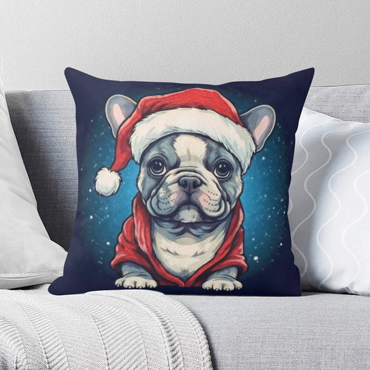 Santa Frenchie - Pillow Cover