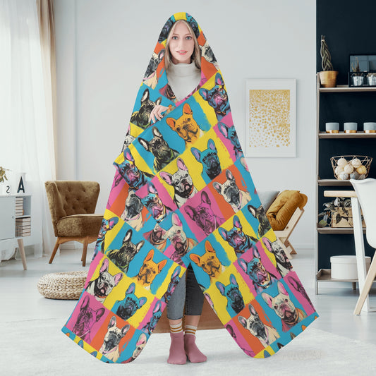 Frenchie Art - Hooded Blanket