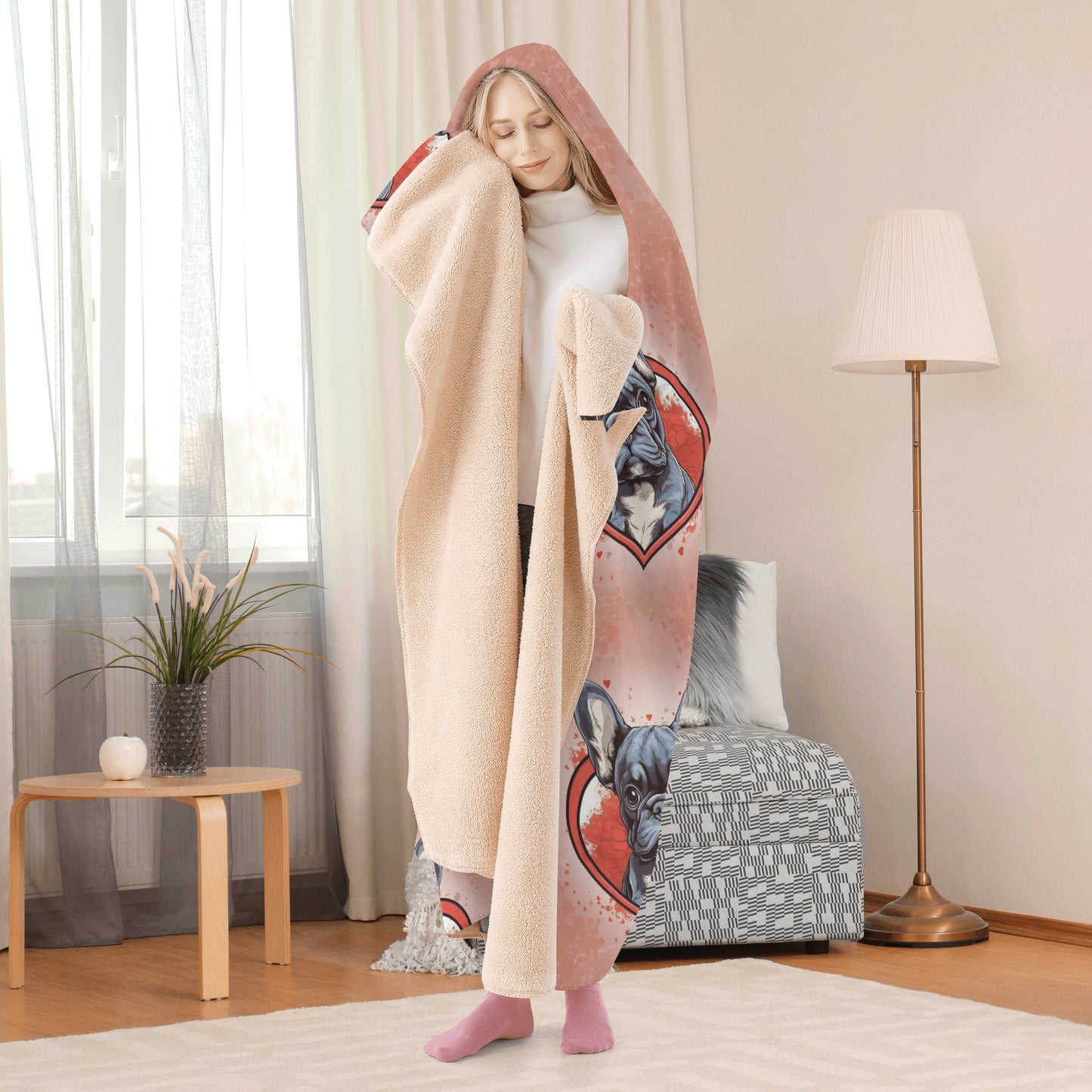 Frenchie Love - Hooded Blanket