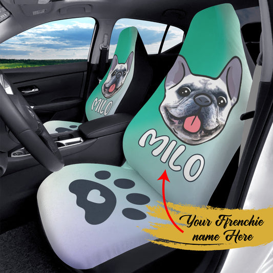 Custom Car Seat Cover with Frenchies Name - Car Seat Cover (2 pcs)