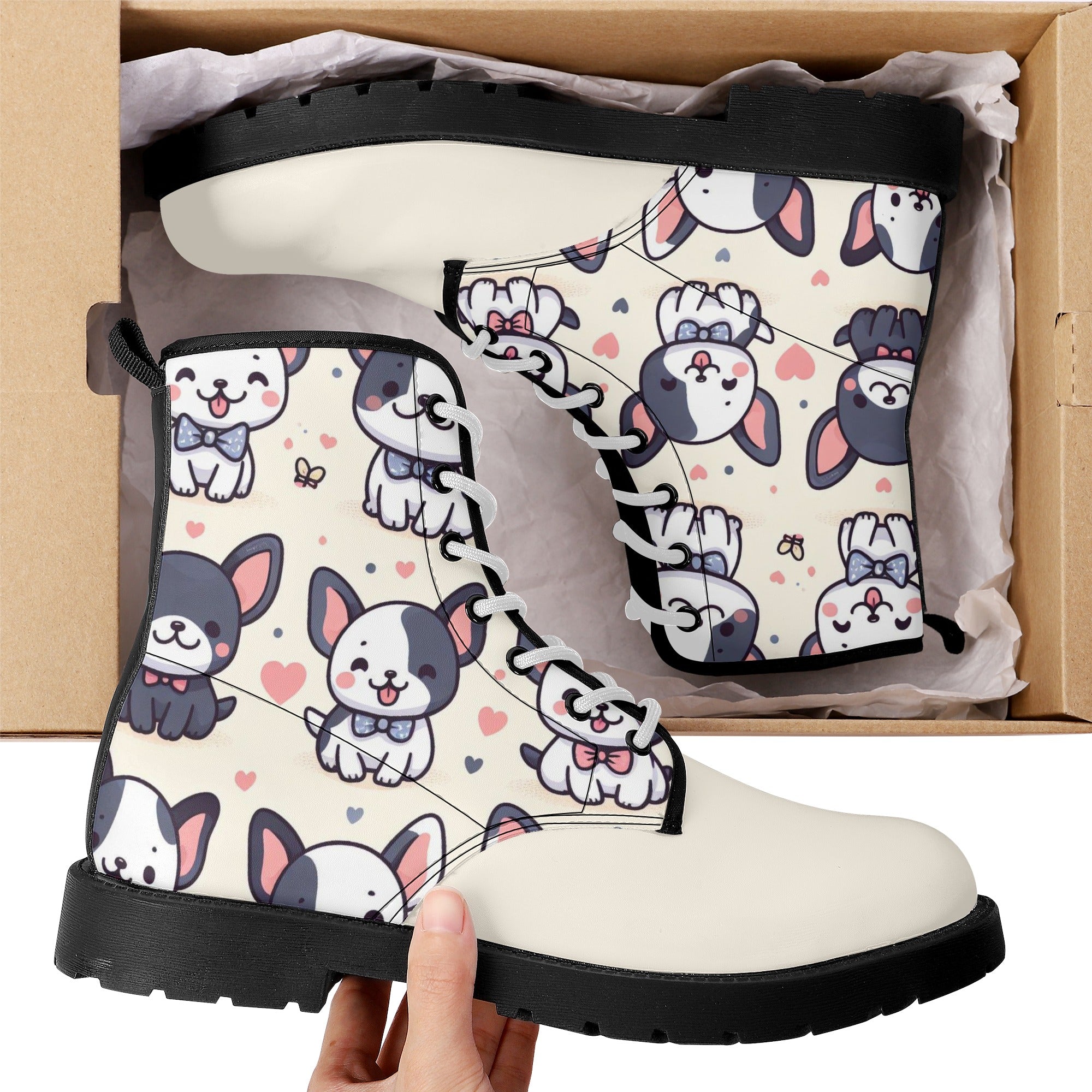 Coco Leather Boots – Eco-Friendly Frenchie Combat Style