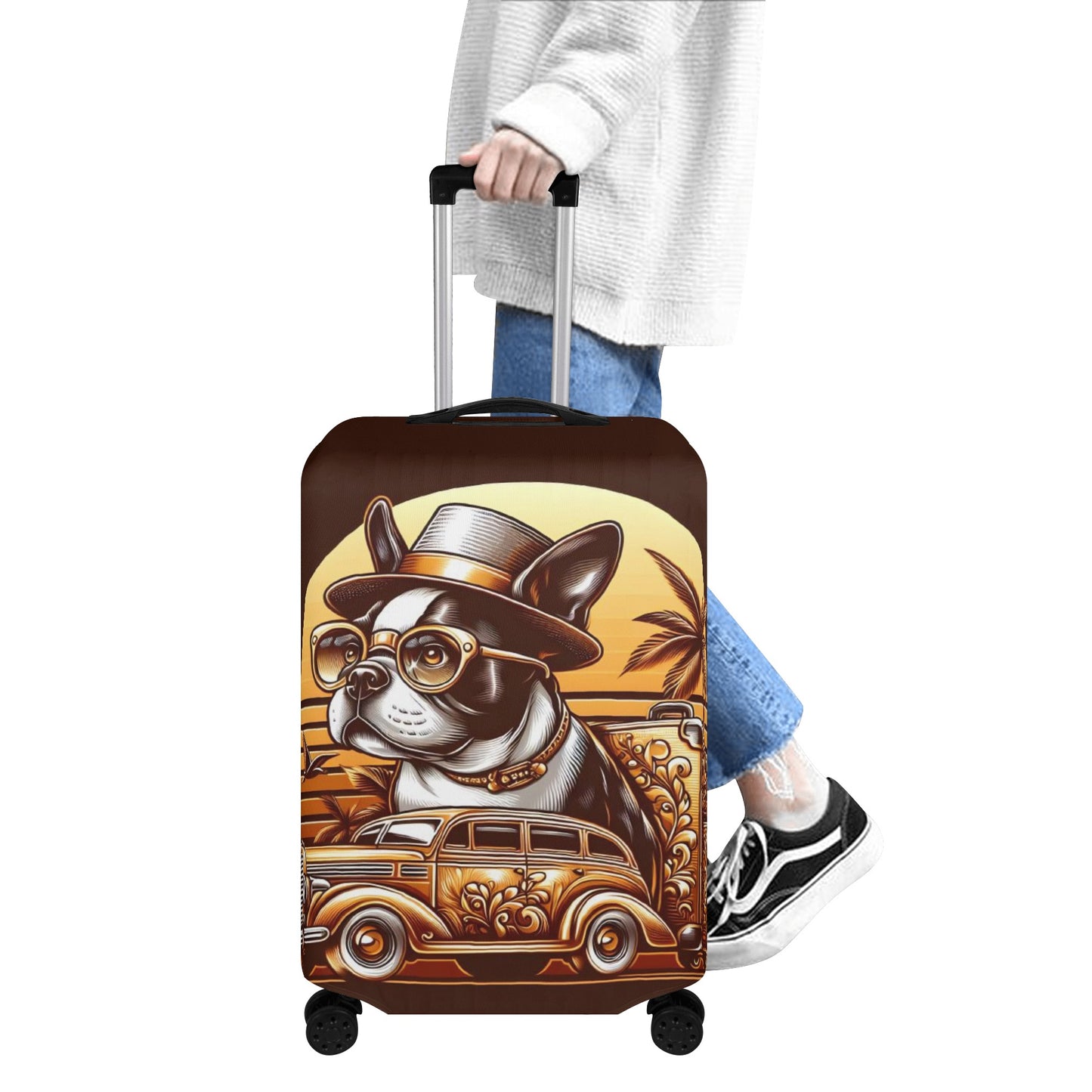 Theo - Luggage Cover for Boston Terrier lovers
