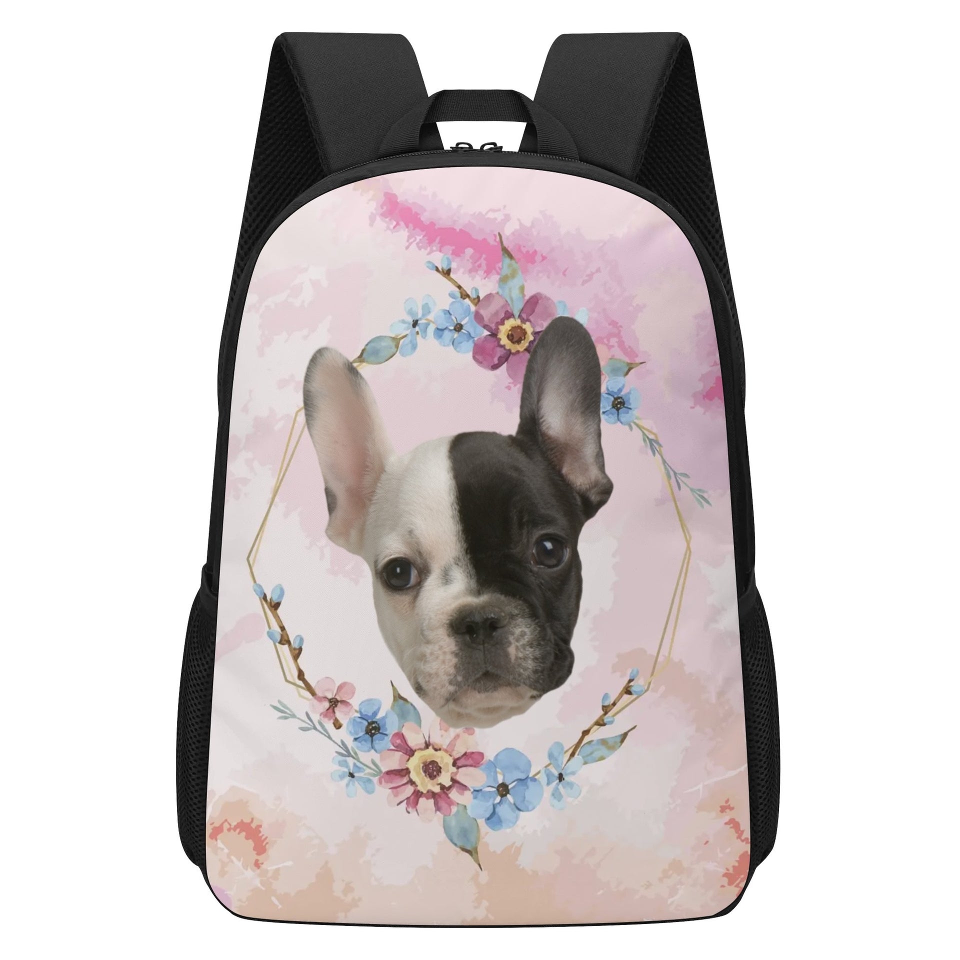 Custom 17 Inch School Backpack with Your French Bulldog Image