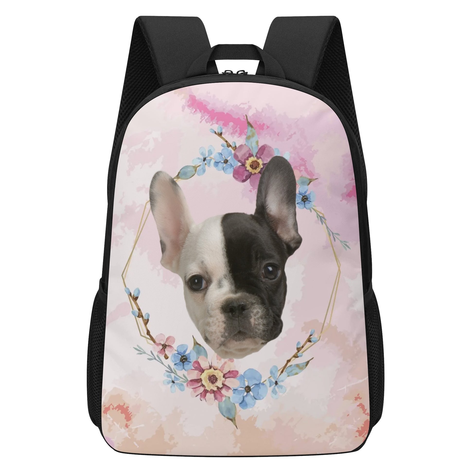 Custom 17 Inch School Backpack with Your French Bulldog Image