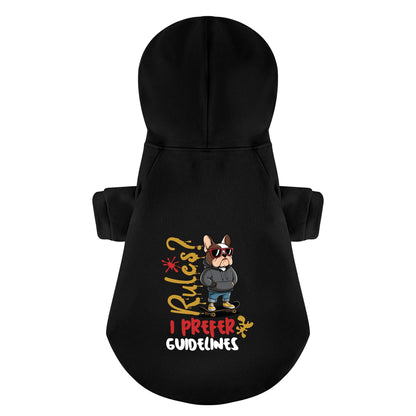 Rules? I prefer guidelines - Personalized French Bulldog Hoodies with Funny Quotes – Stylish, Cozy, and Premium 100% Cotton