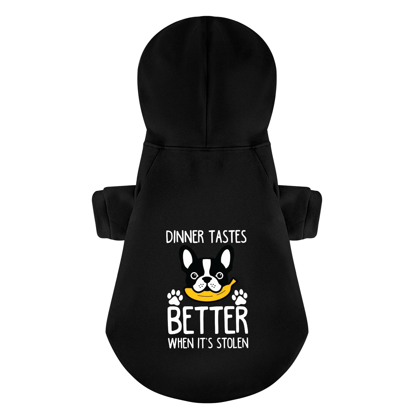 La cena sabe mejor cuando te la roban: sudaderas personalizadas de bulldog francés con frases divertidas: elegantes, acogedoras y de primera calidad, 100 % algodón.