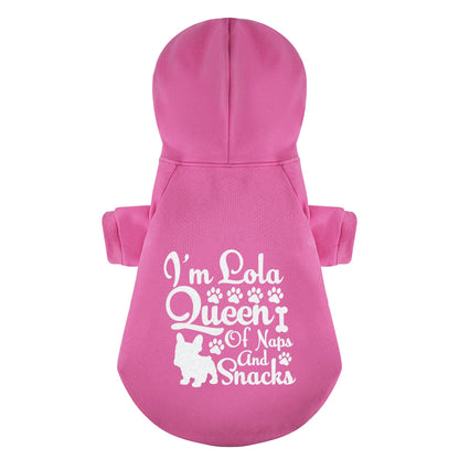 Sudadera con capucha personalizada de bulldog francés con frases divertidas y nombre personalizado: elegante, acogedora y de primera calidad, 100 % algodón.