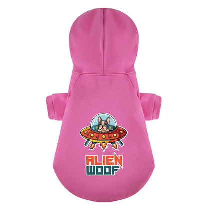 Alien Woof - Sudadera con capucha personalizada de bulldog francés con frases divertidas: elegante, acogedora y de primera calidad, 100 % algodón.