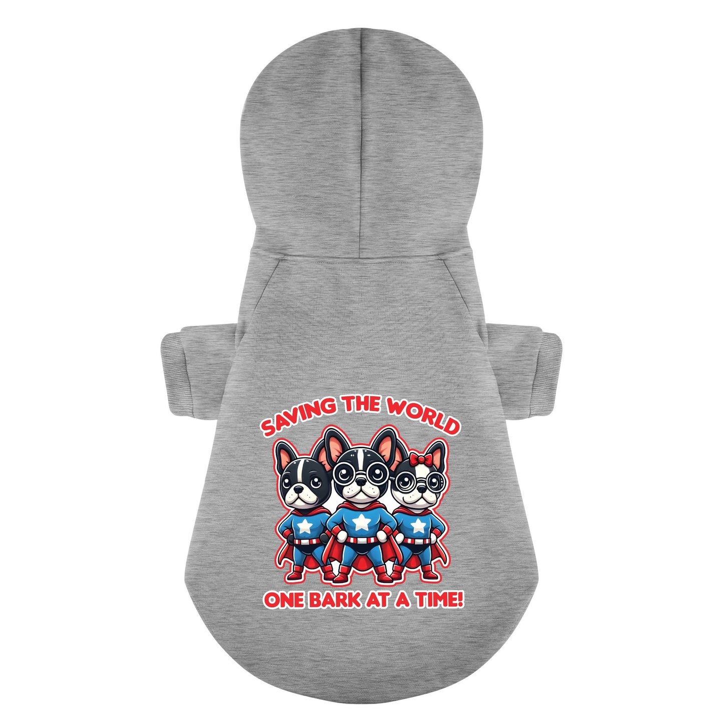Saving the World, One Bark at a Time! - Personalized French Bulldog Hoodies with Funny Quotes – Stylish, Cozy, and Premium 100% Cotton