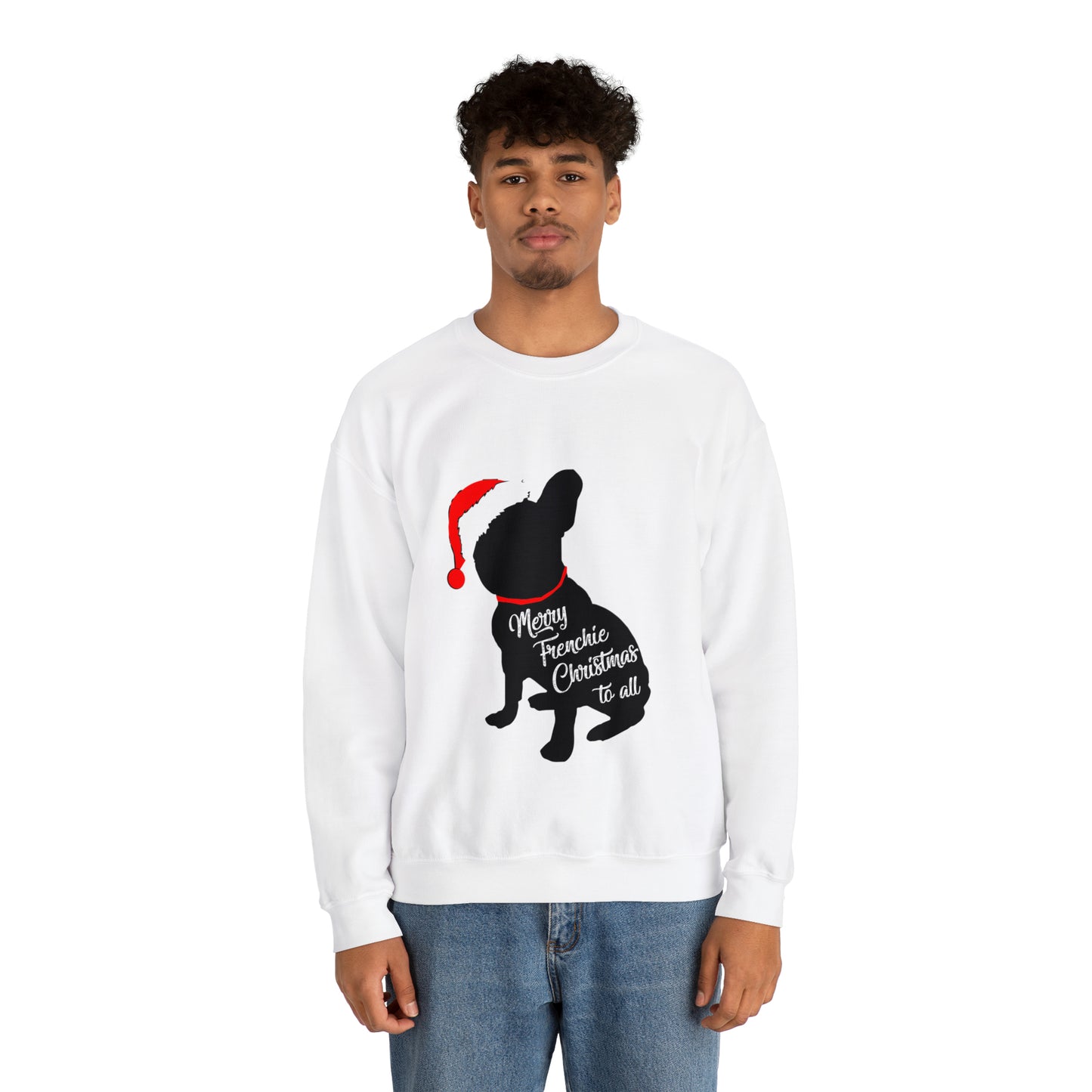 Festive Frenchie Christmas Sweater -  Unisex Sweatshirt