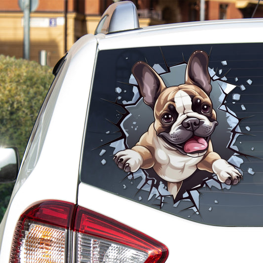 Charming Frenchie Car Sticker - Unleash Your Canine Love
