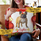 Personalized Christmas Pillow with Frenchie Name and Image