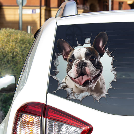 Frenchie Pawprint Car Sticker - Share Your Canine Love