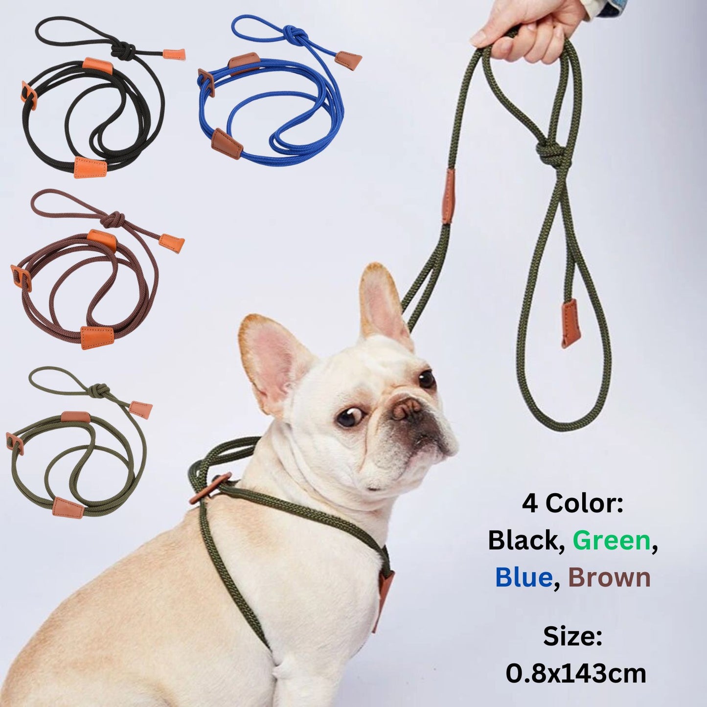 PawPilot Frenchie Collar Leashes All-in-one Harnesses Adjustable Walking Rope