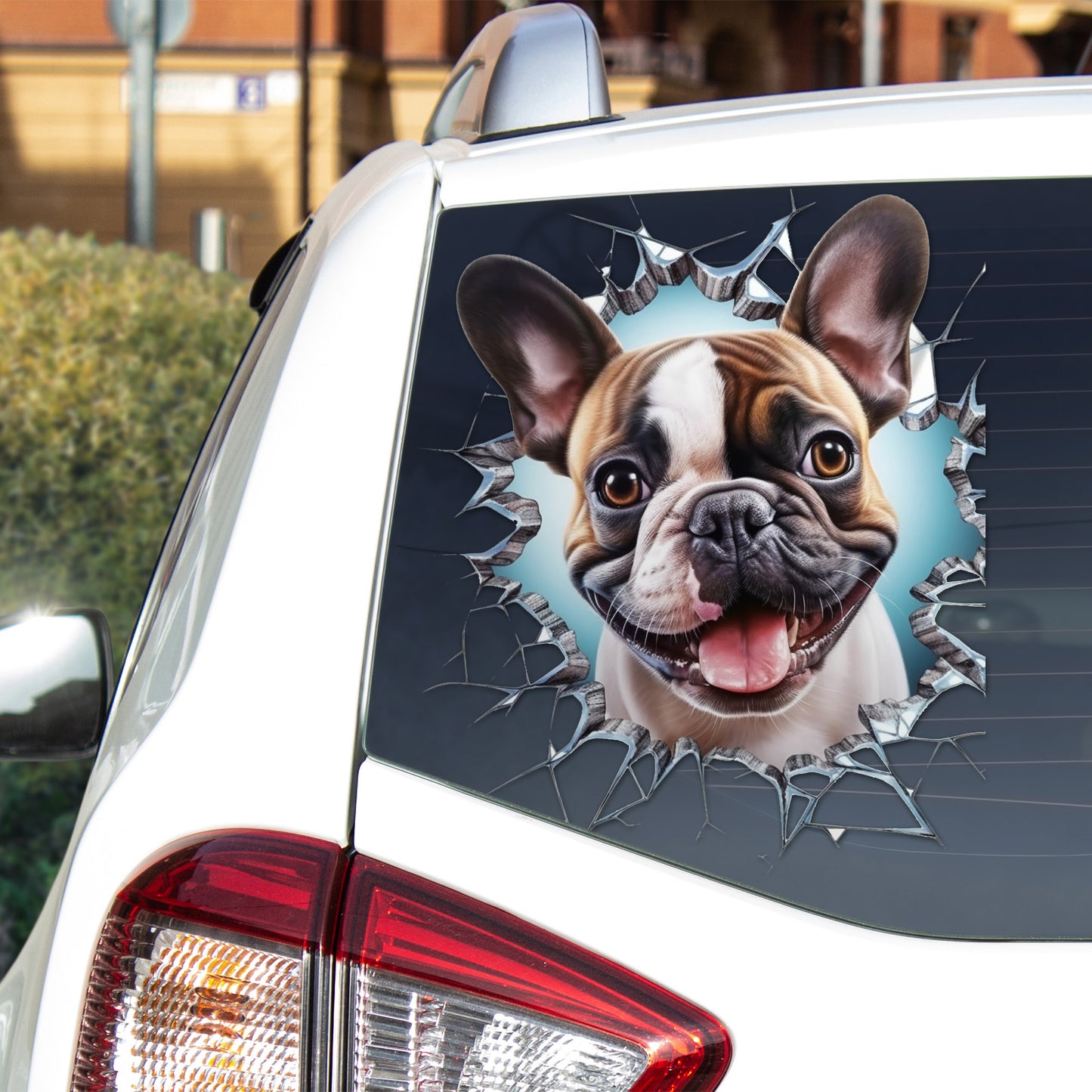 Charming Frenchie Car Sticker - Showcase Your Furry Love