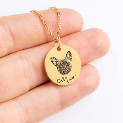 Personalized Frenchie Photo Pendant necklace